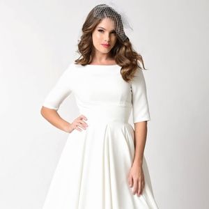 Unique Vinage White Cocktail Dress